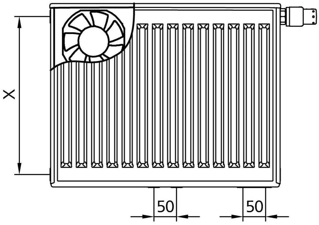 Kermi x-flair Profil-Vplus Wärmepumpen-Heizkörper Typ 22 BxHxT: 900x800x100 mm links 724 Watt (FTP2L0900801L1K) Heizungen