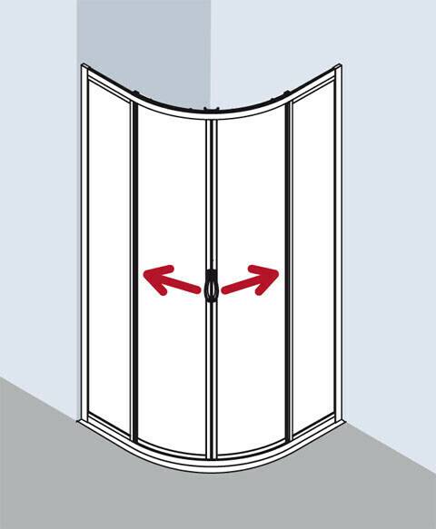 Kermi Ibiza 2000 Viertelkreis mit PendeltürenO10 Viertelkreis mit PT 90 x 90 cm Sanitär & Armaturen