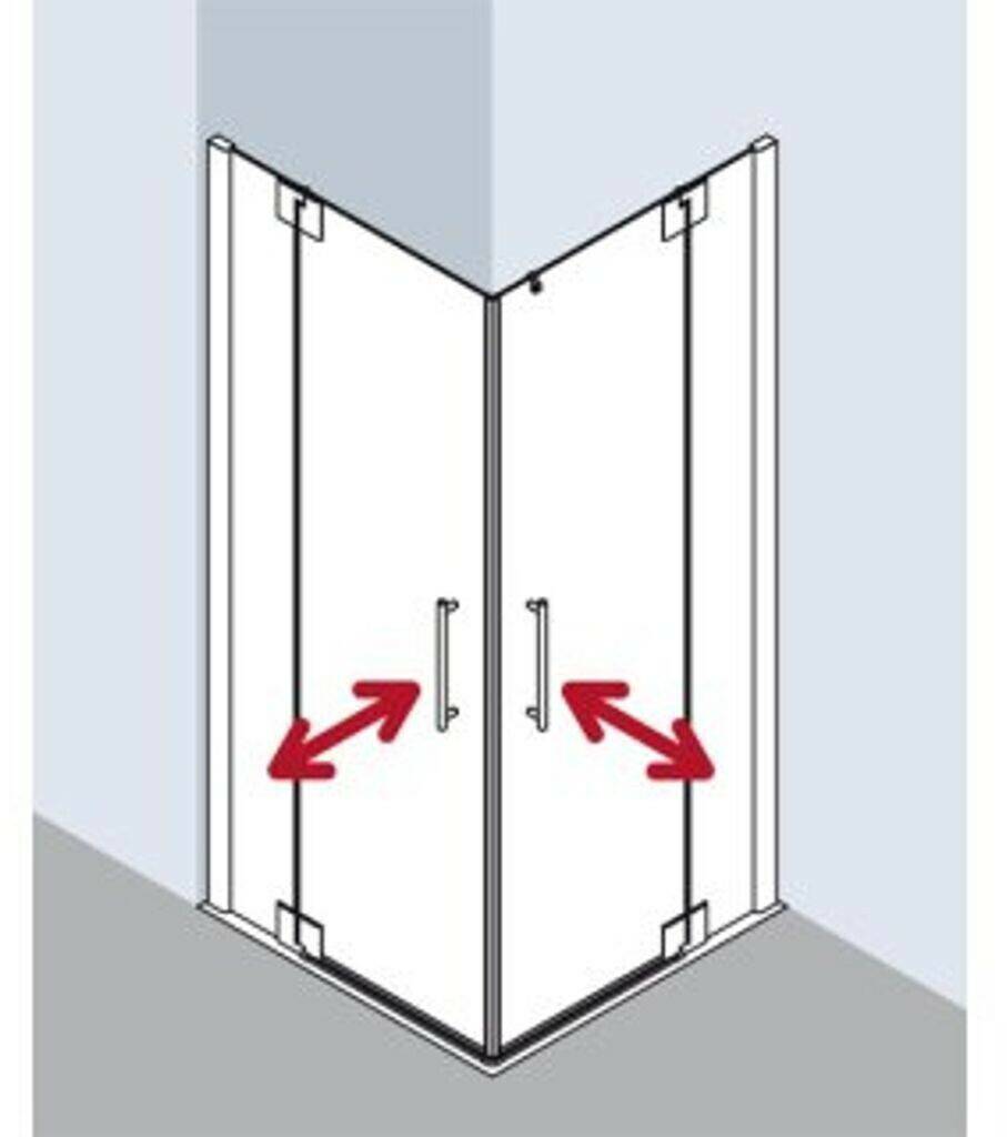 Kermi Pasa XP Halbteil Eckeinstieg-Pendeltür 2-tlg. (Typ EP)rechts 100x185cm Klarglas silber hochglanz (PXEPR10018VAK) Sanitär & Armaturen