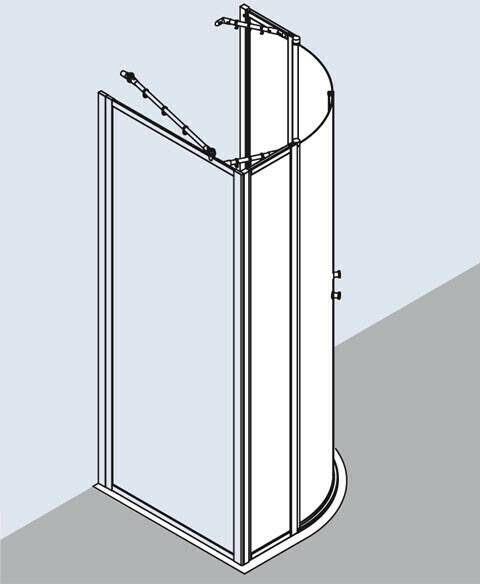 Kermi Nova 2000 Viertelkreis (Typ P)mit Pendeltür (Typ P48) Sanitär & Armaturen