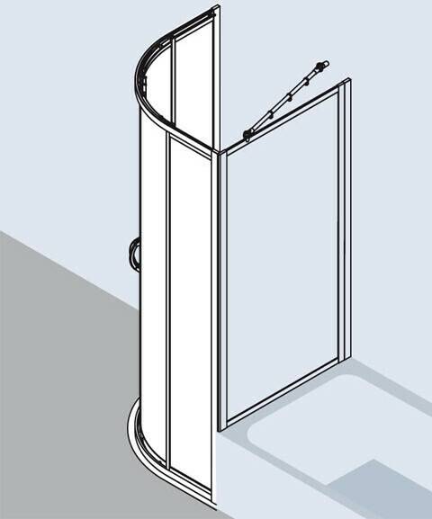 Kermi Nova 2000 R48 mit Pendeltür 90 x 80 cm Sanitär & Armaturen