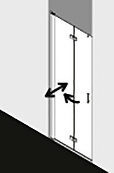 Kermi Diga Pendel Falttür mit 2 Glasflügeln (Typ 2D)links (Typ 2DL) Sanitär & Armaturen