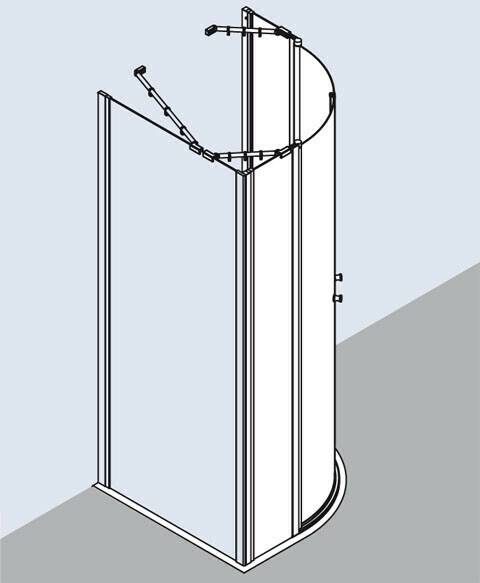 Kermi Ibiza 2000 Viertelkreis mit Pendeltüren Höhe: 200 cm (Typ O30) Sanitär & Armaturen