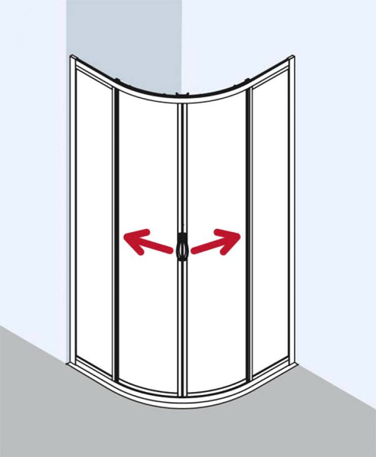 Kermi Ibiza 2000 Viertelkreis mit Pendeltüren Höhe: 185 cm (Typ O30) Sanitär & Armaturen