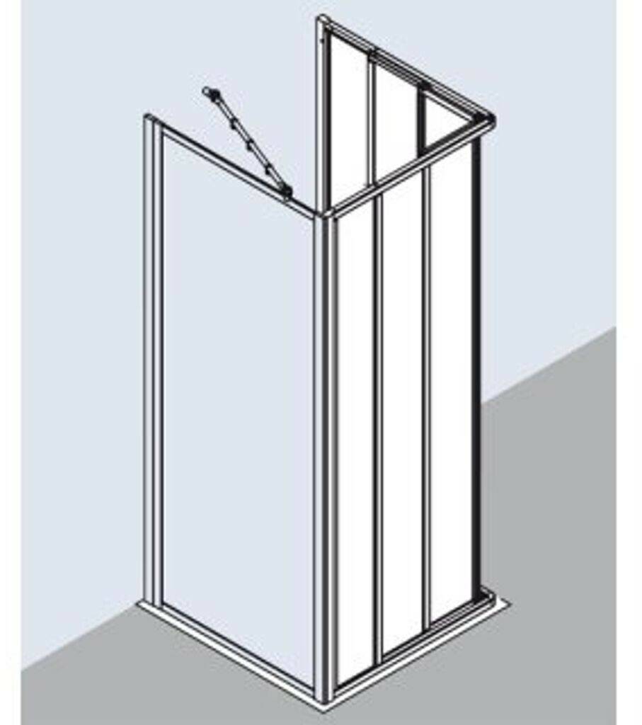 Kermi Nova 2000 - Eckeinstieg Gleittür 3tlg. Halbteil mit Gleittüren 80x175cm (N2ED30801711K) Sanitär & Armaturen