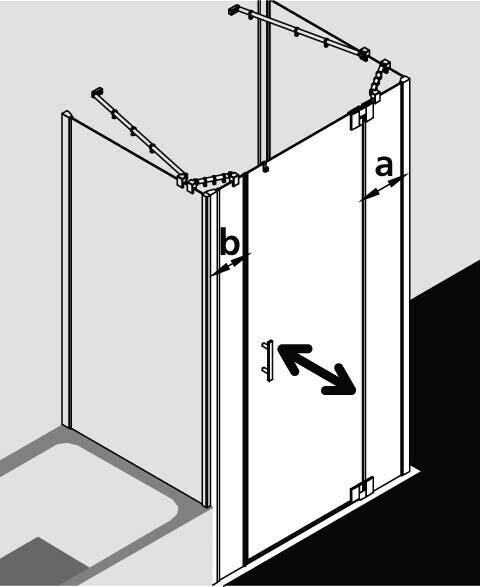 Kermi Filia XP Pendeltür mit Festfeldern (Typ 1G)rechts (Typ 1GR) Sanitär & Armaturen