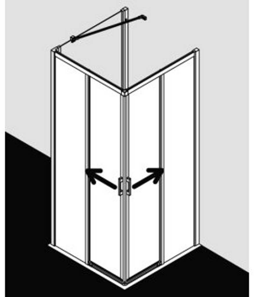 Sanitär & Armaturen Kermi Liga Eckeinstieg mit Gleittüren links (Typ C2)rechts (Typ C2R)