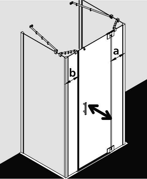 Kermi Filia XP Pendeltür mit Festfeldern (Typ 1G)rechts (Typ 1GL) Sanitär & Armaturen