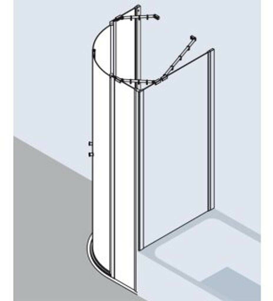 Kermi Ibiza 2000 Viertelkreis mit PendeltürenO10 Viertelkreis mit PT 80 x 100 cm Sanitär & Armaturen