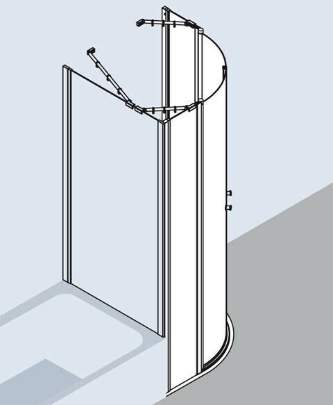 Kermi Ibiza 2000 Viertelkreis mit Pendeltüren Höhe: 200 cm (Typ O30) Sanitär & Armaturen