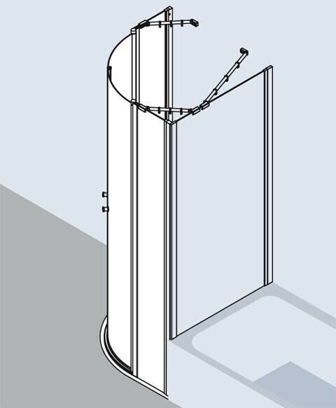 Sanitär & Armaturen Kermi Ibiza 2000 Viertelkreis mit PendeltürenO10 Viertelkreis mit PT 100 x 80 cm