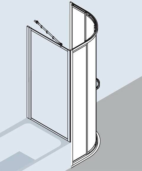 Kermi Nova 2000 R53 mit Pendeltür100 x 80 cm Sanitär & Armaturen