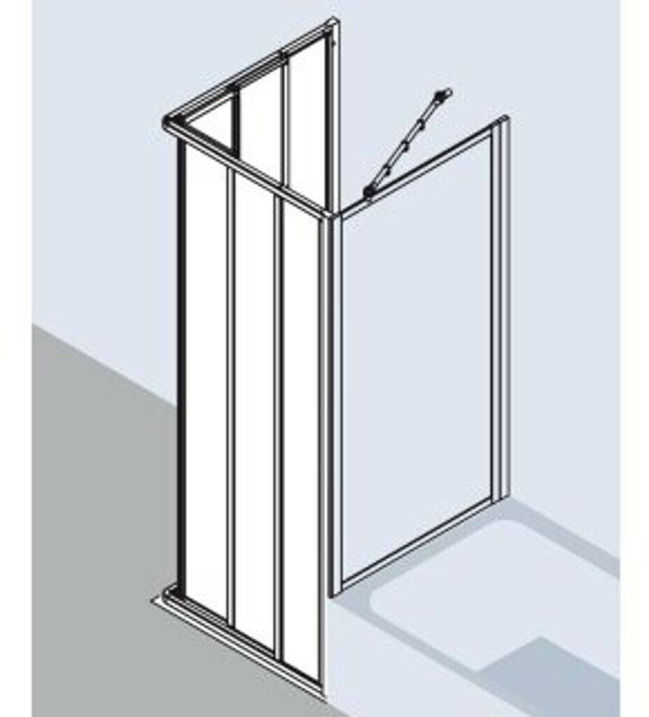 Kermi Nova 2000 - Eckeinstieg Gleittür 3tlg. Halbteil mit Gleittüren 80x175cm (N2ED30801711K) Sanitär & Armaturen