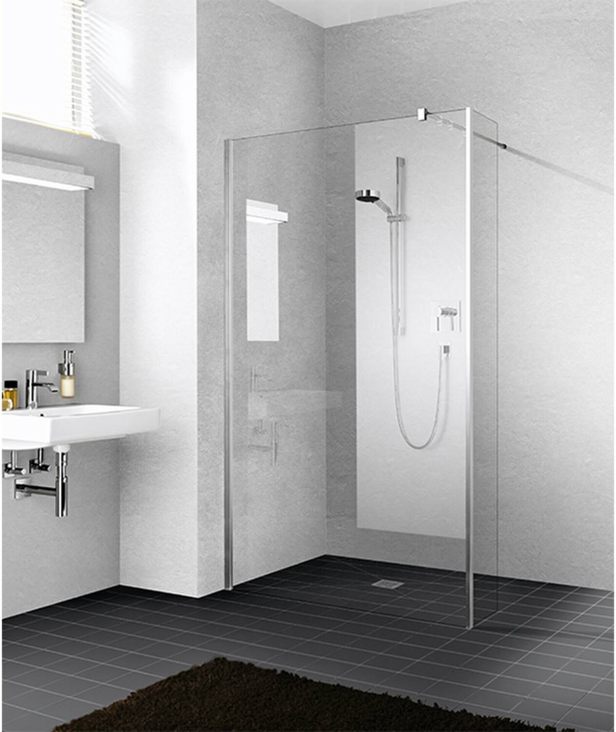 Sanitär & Armaturen Kermi Walk-In XB Duschwand (Typ FFW)