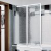 Kermi Vario 2000 Badewannenfaltwand 2-flg. BxH: 116 x 140 cmsilber matt/Kunstglas Kerolan Perl Sanitär & Armaturen