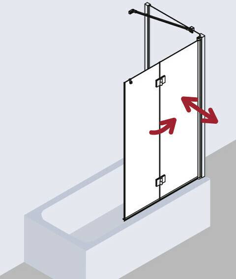 Sanitär & Armaturen Kermi Liga Faltwand 2-flügelig 100 x 150 cm Anschlag links ESG klar/silber mattglanz