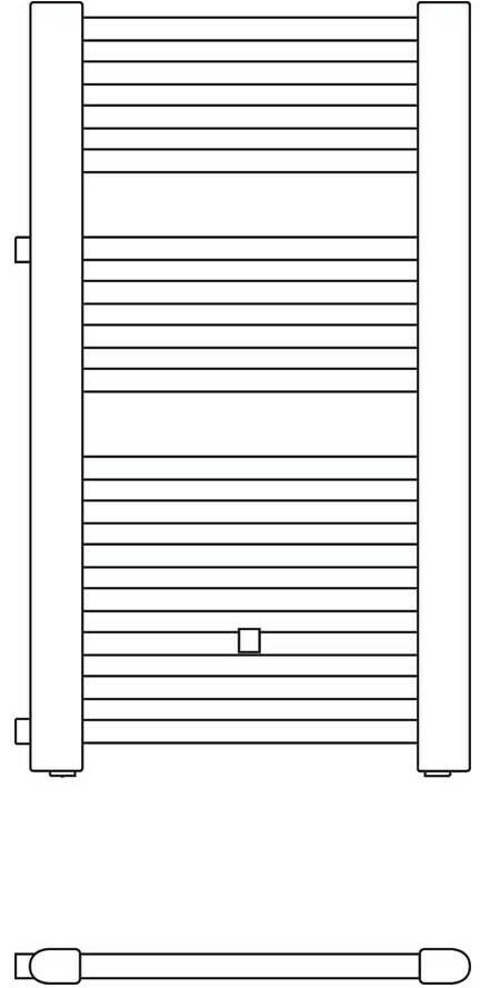 Heizungen Kermi Basic-D Heizkörper B: 52,4 H: 117,2 cm glanzsilber metallic Anschluss links