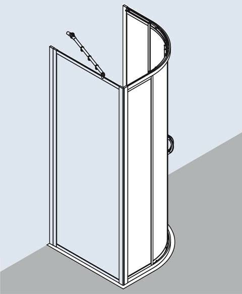 Sanitär & Armaturen Kermi Nova 2000 R48 mit Pendeltür 80 x 80 cm